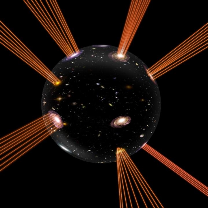 universe expanding bubble attraction strings (EurekAlert 20190101)